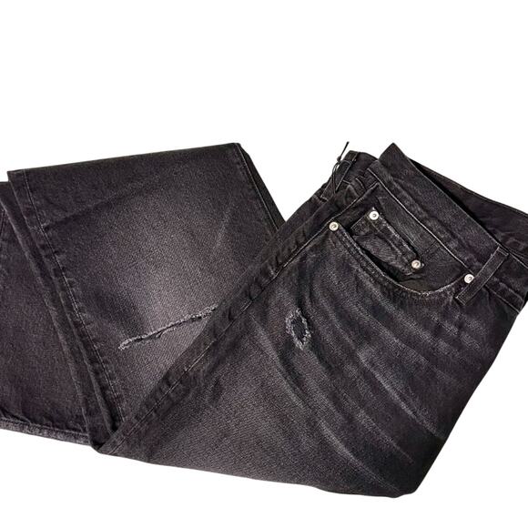 NWT Womens Edwin High Rise Ripped Distressed Black Jeans,100% Cotton,SZ 34 - Picture 12 of 12